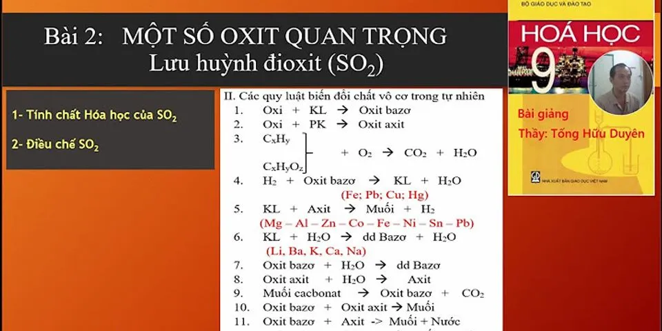 Tính chất hóa học của lưu huỳnh đioxit