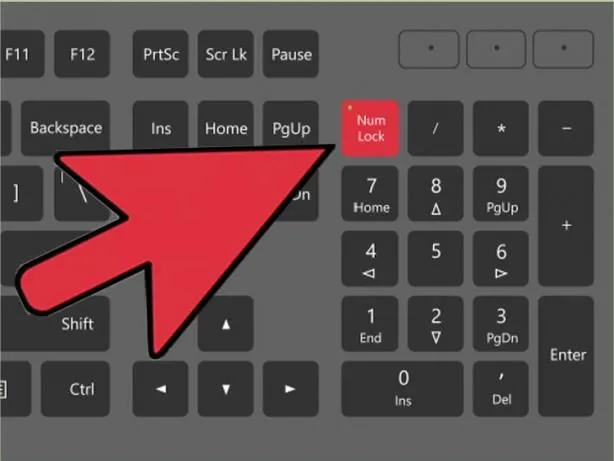 Nhấn phím Num Lk ở góc bên phải để bật lại bàn phím số và sử dụng.