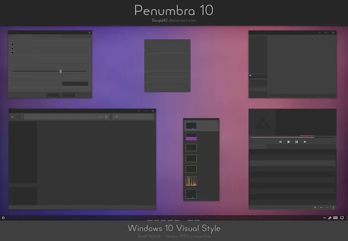 Penumbra 10 - theme đẹp cho win 10