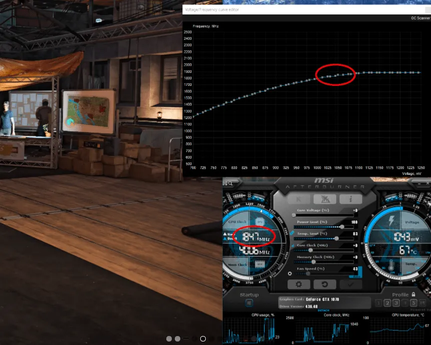 undervolting GPU game display