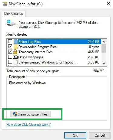 disk cleanup